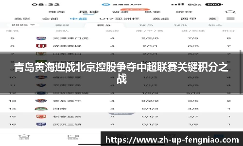 青岛黄海迎战北京控股争夺中超联赛关键积分之战
